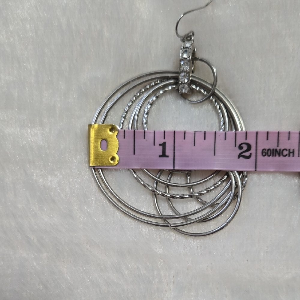 Chic Silver Multi-Hoop Earrings - image 2